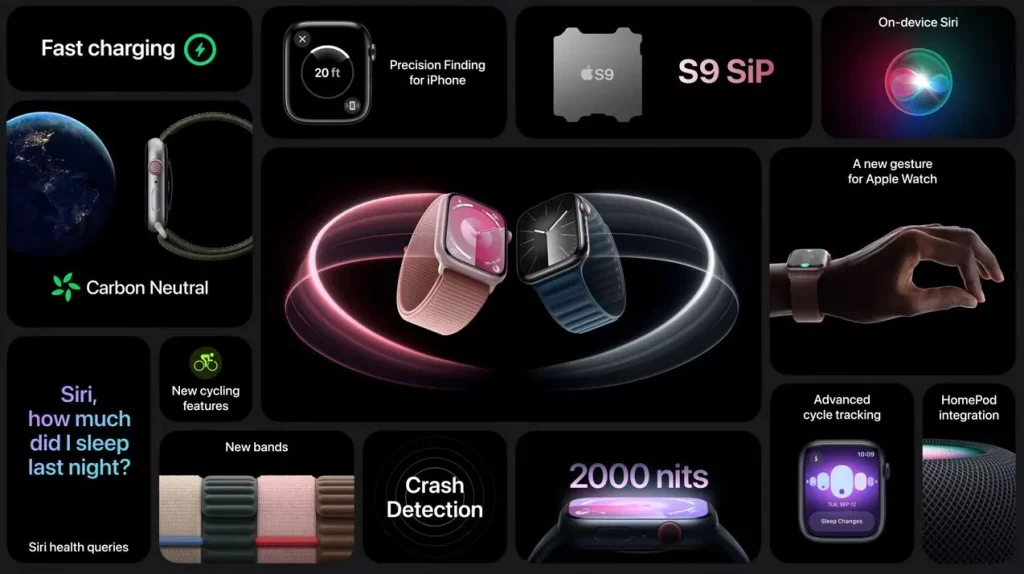 اپل واچ سری ۹ - تراشه S9 SiP - دابل تپ