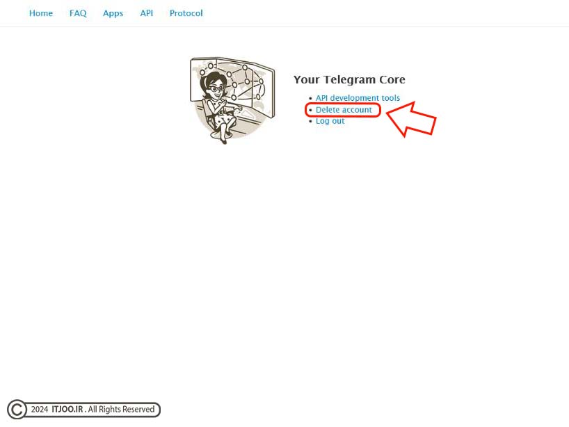 حذف اکانت کاربری تلگرام