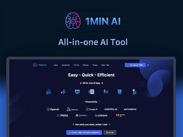 1MIN AI ابزار هوش مصنوعی جامع