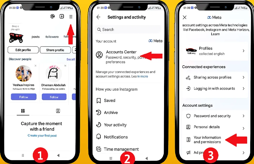 مراحل پیدا کردن اکانت اینستاگرام با شماره تلفن در نسخه جدید (اندروید)