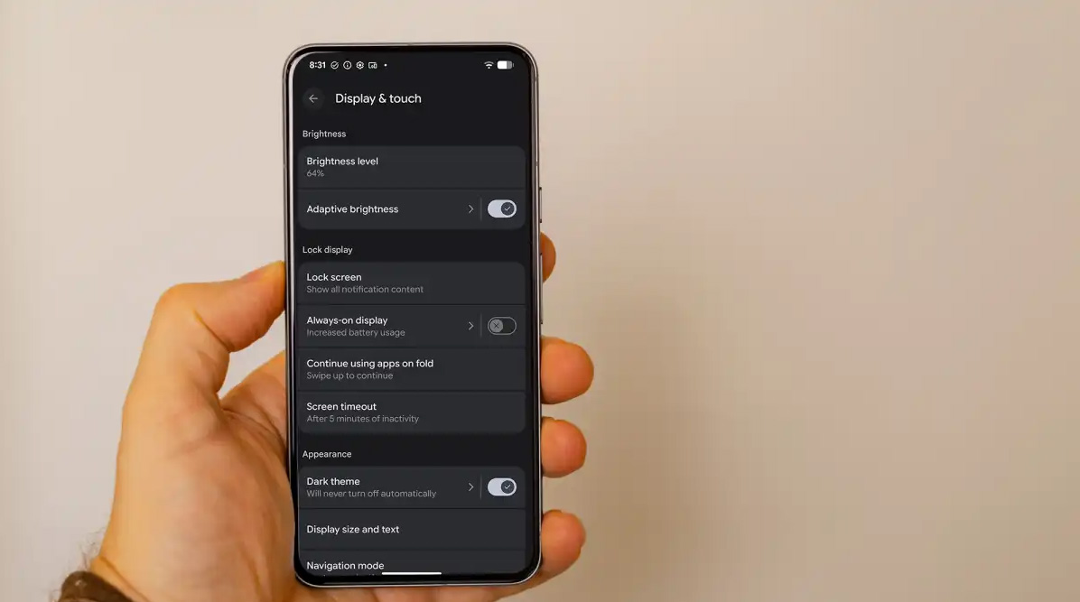 حالت نمایشگر همیشه روشن - Always-on Display