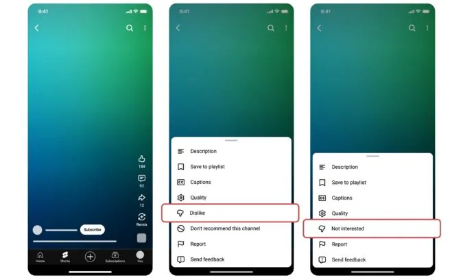 دیس لایک و عدم علاقه در یوتیوب