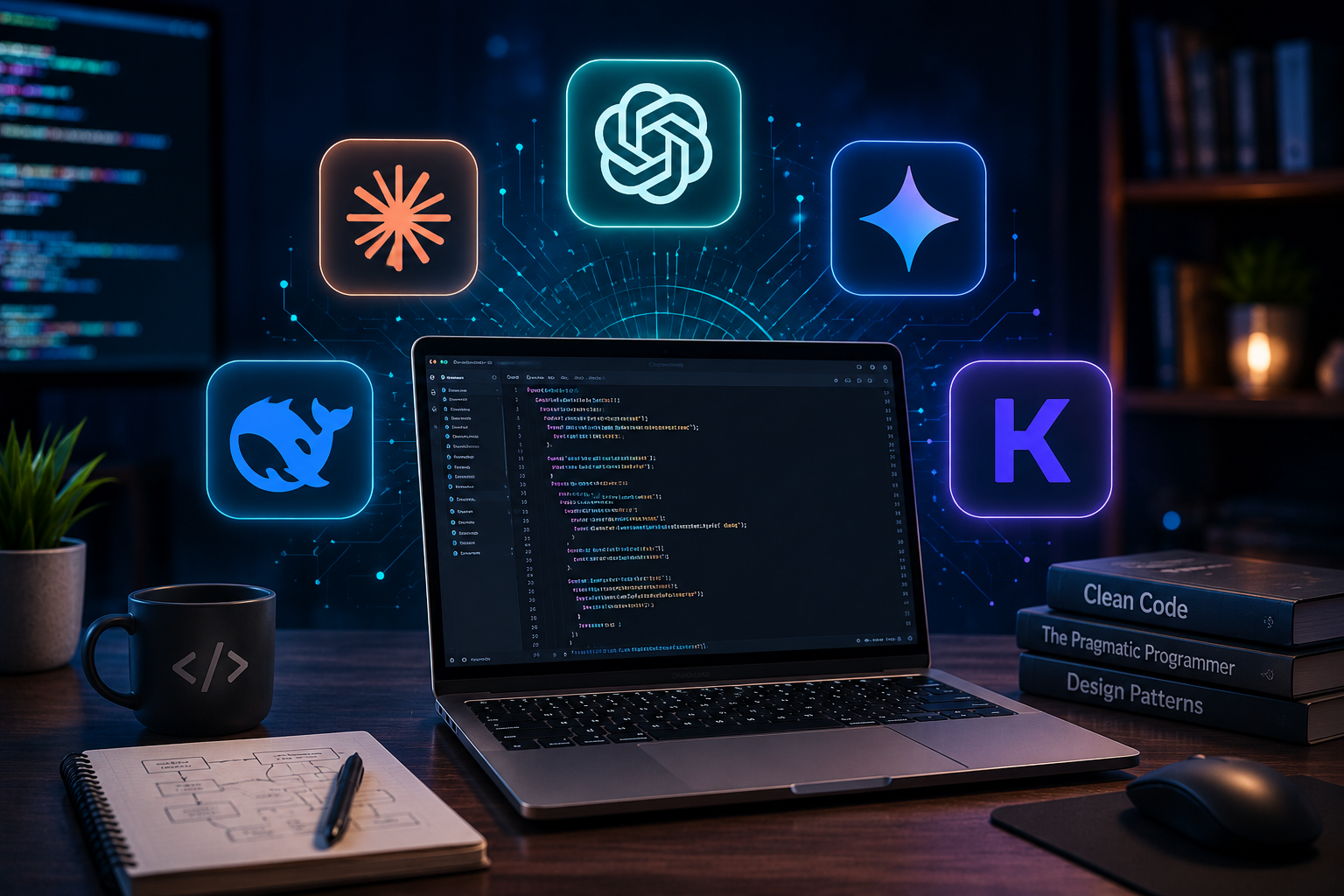 مقایسه بهترین هوش مصنوعی برای برنامه‌نویسی شامل ChatGPT، Claude، Gemini، DeepSeek و Kimi در سال ۲۰۲۶